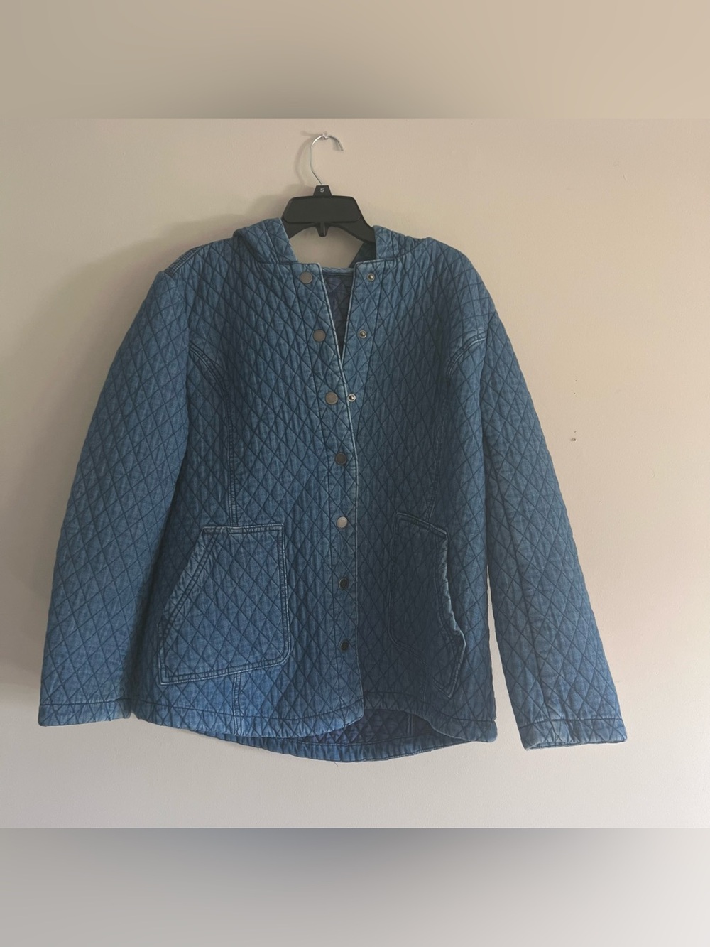 Isaac Mizrahi Quilted Denim Utility Jacket - Blue